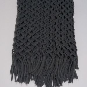 Gray Chunky Knit Infinity Scarf